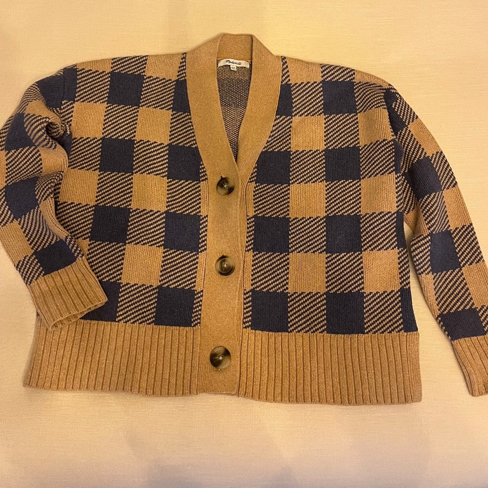 Madewell checkered cardigan